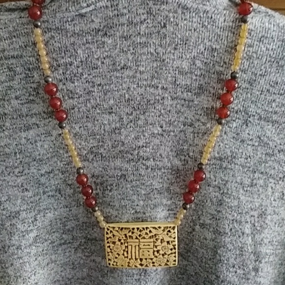 Fire Horse Design Jewelry - Carved Bone Necklace